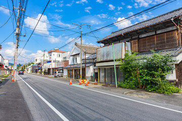 Street view of Kiryu Shinmachi, Kiryu City,  Important Preservation Districts for Groups of Traditional Buildings, Gunma Prefecture, Japan.