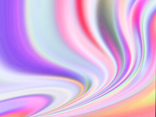 Fototapeta premium Elevate your designs with this gentle lilac-pink wave on a rainbow background. Featuring an abstract composition, it’s perfect for fabric printing and offers a space for text.