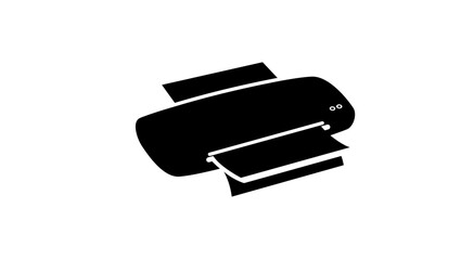 Laminator emblem, black isolated silhouette