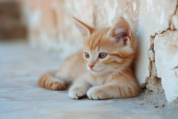 Fototapeta premium Adorable and Cute Kitten Background