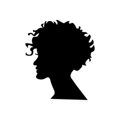 Beautiful curly woman hairstyle vector symbol