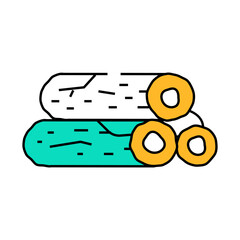 wooden bar building material line icon vector. wooden bar building material sign. isolated symbol illustration