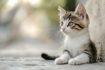 Fototapeta premium Adorable and Cute Kitten Background