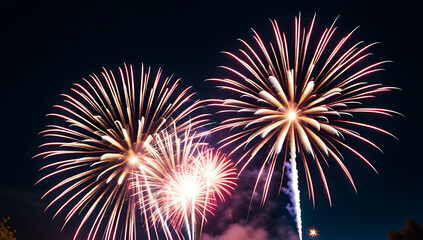 Obraz premium abstract fireworks lighting sky celebration