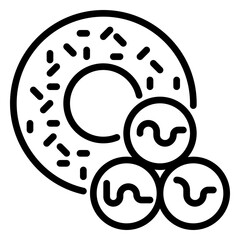 Donut icon, line icon style