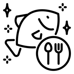 Seafood icon, line icon style
