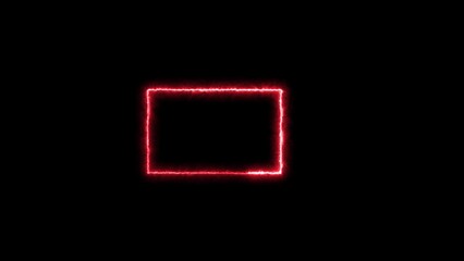 Neon glowing rectangular frame. 