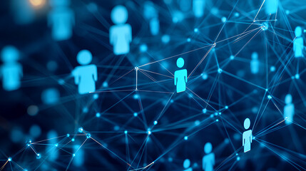 professional social network concept connected human figures representing business relationships and networking