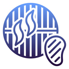 Grill icon, gradient icon style