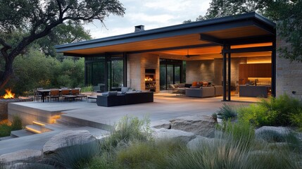 Fototapeta premium Modern Outdoor Living Space with Elegant Design