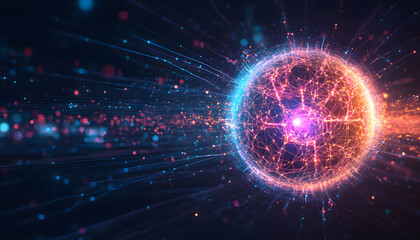 Obraz premium 3d rendering of abstract background design with connection lines. Network concept design