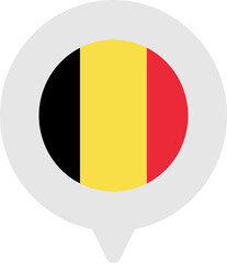 Fototapeta premium Belgium Flag On Pin Icon