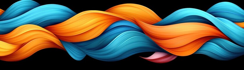 Fototapeta premium Colorful Waves of Blue and Orange in Abstract Design
