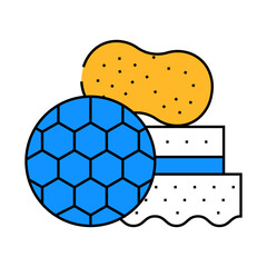 different sponges for car polishing line icon vector. different sponges for car polishing sign. isolated symbol illustration