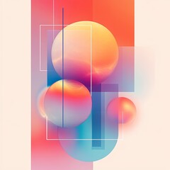 Obraz premium Abstract Geometric Shapes Background with Gradient Colors and Overlapping Elements