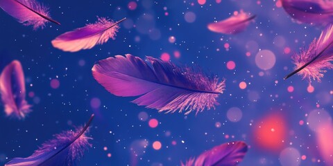 Purple Feathers Floating