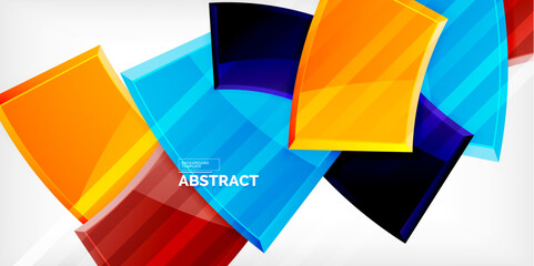 Colorful geometric abstract shapes. Illustration For Wallpaper, Banner, Background, Card, Book Illustration, landing page