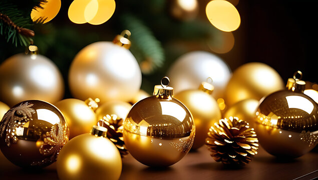golden christmas decorations adding touch elegance holiday settings