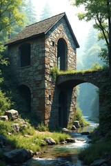 Obraz premium old stone mill