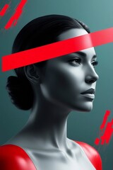 Minimalist Digital Glitch illustration of Woman
