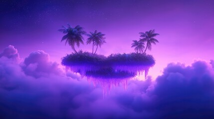 Obraz premium Surreal Crystal Islands in a Dreamy Landscape