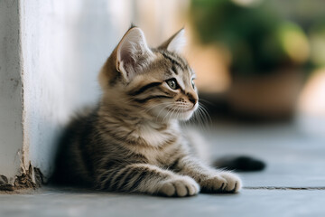 Fototapeta premium Adorable and Cute Kitten Background
