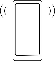 Ringing phone icon. Outline vector illustration with transparent background.