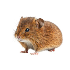 Fototapeta premium Adorable Red-brown Mouse with Big Eyes Isolated on Transparent Background