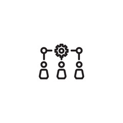 Teamwork process icon. Teamwork flow, process icon. Team dynamics, process integration.