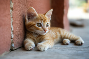 Fototapeta premium Adorable and Cute Kitten Background