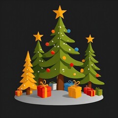 Weihnachten Beleuchtung Deko bunt. Generative AI Technologie