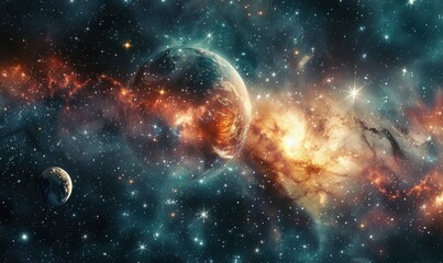 Obraz premium Celestial Journeys: Ventures Across the Cosmos, 4K hyperrealistic photo