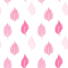Delicate pink leaf pattern on a white background ideal for fabric design or wallpaper accent in home decor spaces