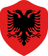 ALBANIA Flag on Shield Shape