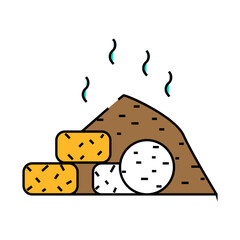 pressed compost line icon vector. pressed compost sign. isolated symbol illustration