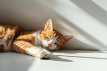 Sleeping Cat Close-Up Background