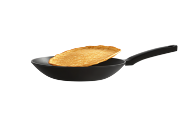 Golden Brown Pancake Flipped in a Pan: A Culinary Delight