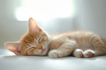 Sleeping Cat Close-Up Background