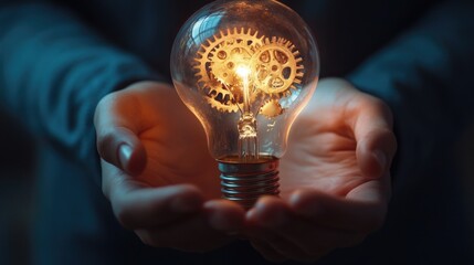 Person holding light bulb