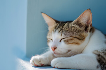 Sleeping Cat Close-Up Background