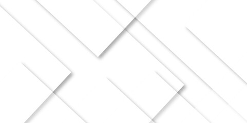 White geometric overlapping square pattern. Vector illustration technology background with shadow. Modern minimal and clean white background with realistic line. light silver background modern design.