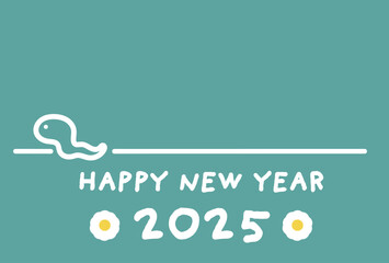 Naklejka premium 2025年 巳年 年賀状テンプレート