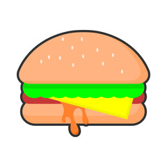 hamburger. hamburger. vector illustration. flat style. food theme. fast food. business. cafe. restaurant. trader.