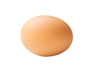 Top view of single brown chicken egg isolated with clipping path in png file format