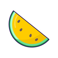 watermelon. sliced ​​yellow watermelon. vector illustration. flat style. fruit theme