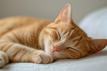 Sleeping Cat Close-Up Background