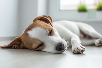 Obraz premium Sleeping Dog Close-Up Background