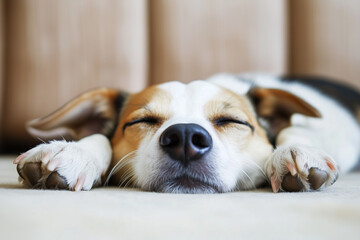 Obraz premium Sleeping Dog Close-Up Background