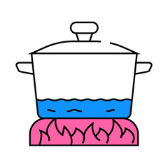 pan for cooking line icon vector. pan for cooking sign. isolated symbol illustration