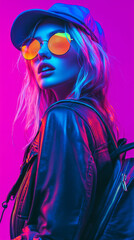 A woman wearing sunglasses